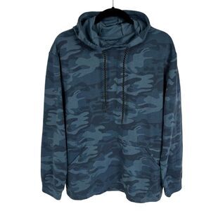 Hollywood The Jean People Blue Camo Unisex Pullover Hoodie Sweatshirt Men Medium